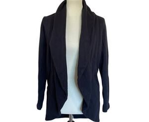 James Perse Open Front Cocoon Cotton Cardigan - Black - Size 2 / Medium